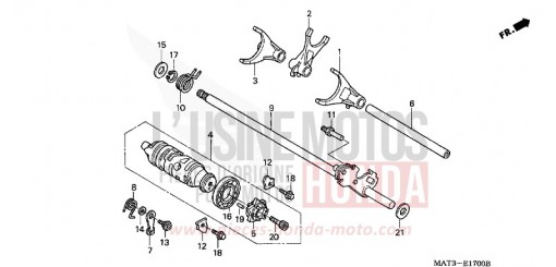 BARILLET DE SELECTION CBR1100XX3 de 2003